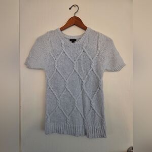 Ann Taylor Light Gray Cable Knit Sweater